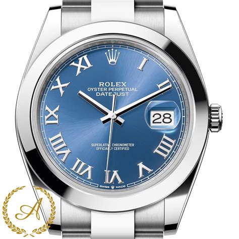 rolex acciaio azzurro|Rolex Datejust 41 41mm Azzurro Dial 2018 Oyster .